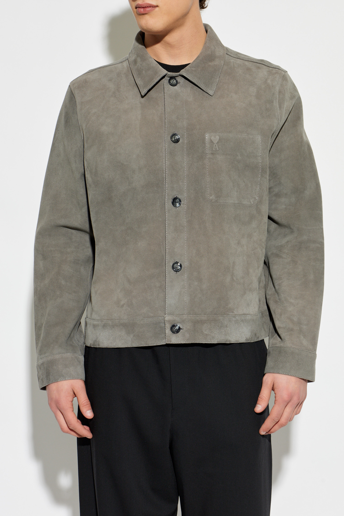 Ami Alexandre Mattiussi Suede jacket with embossed logo | Men's
